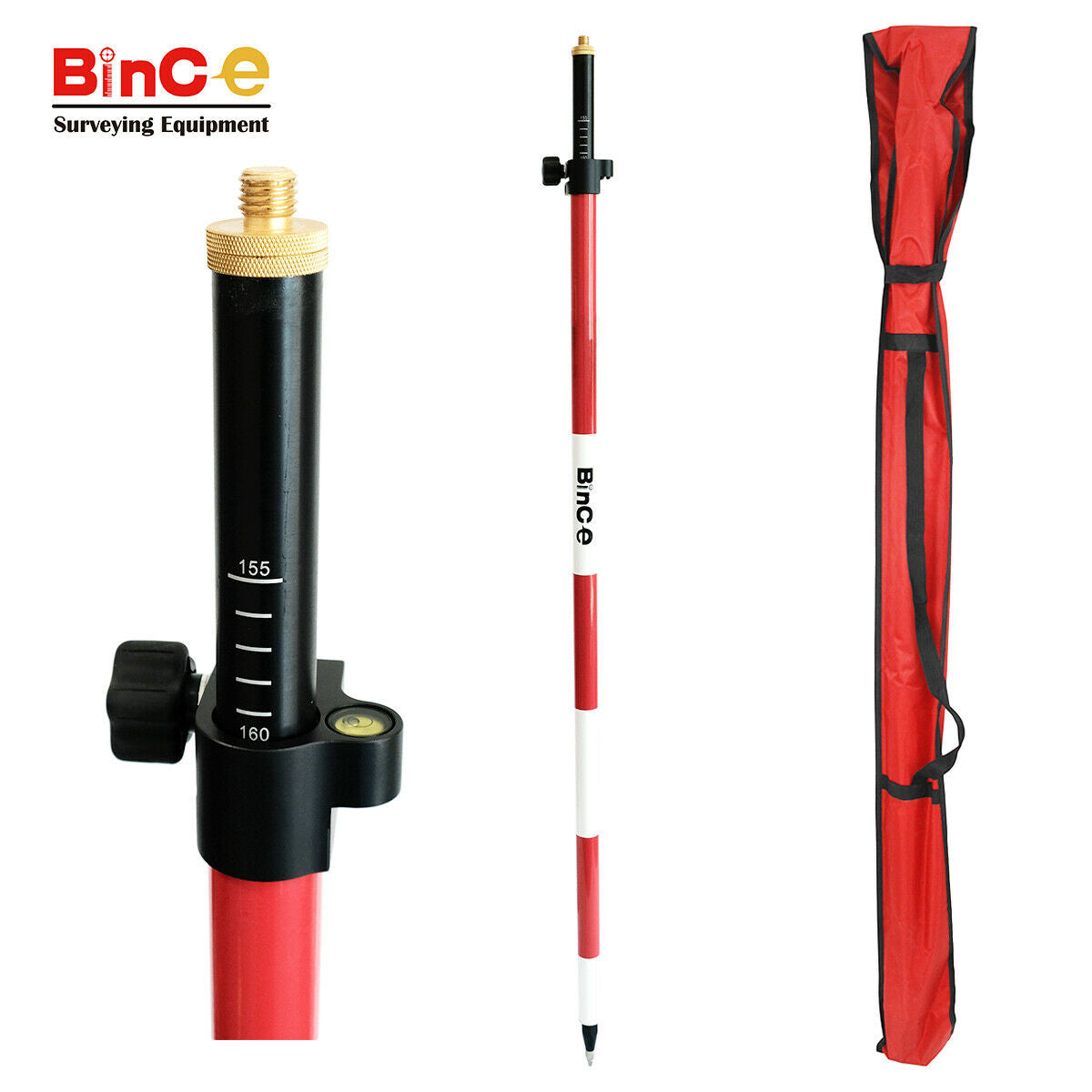 Bince TS-302R15 2'' Reflectorless 1000m Total Station w/Tripod, Prism, Pole, Bipod, Surveying Set