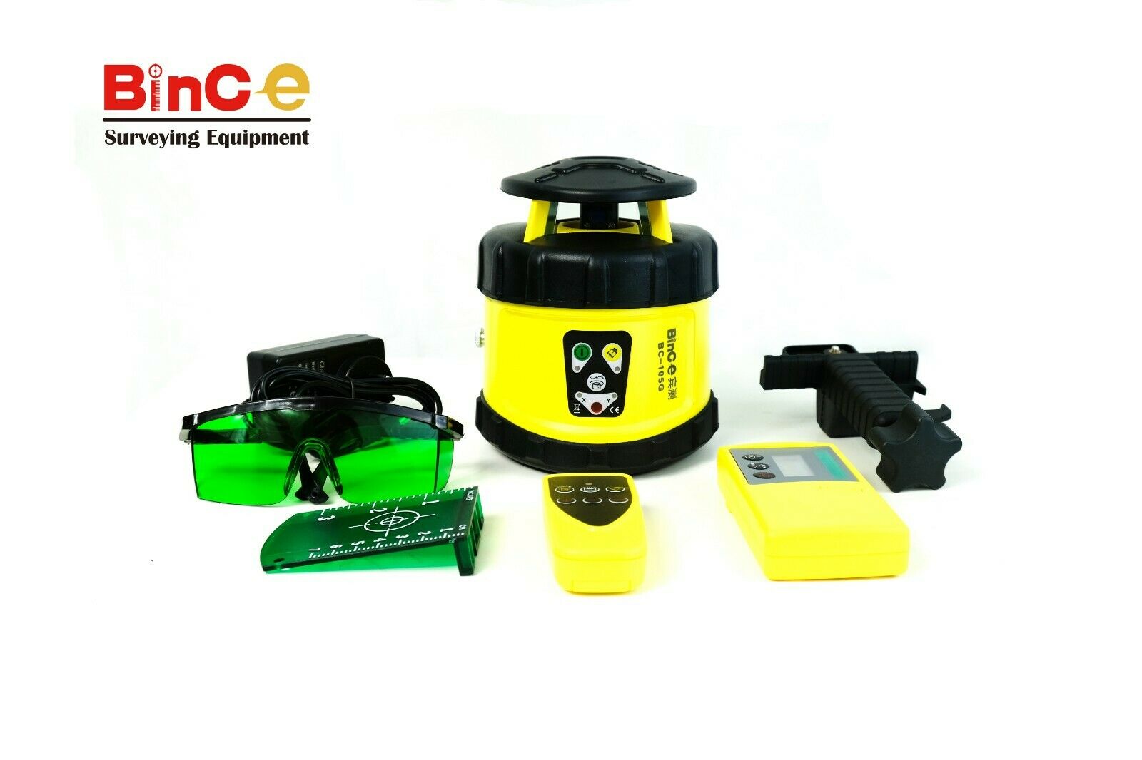 500M Electronic Leveling Rotating Rotary Laser Level Green w Control & Detecter