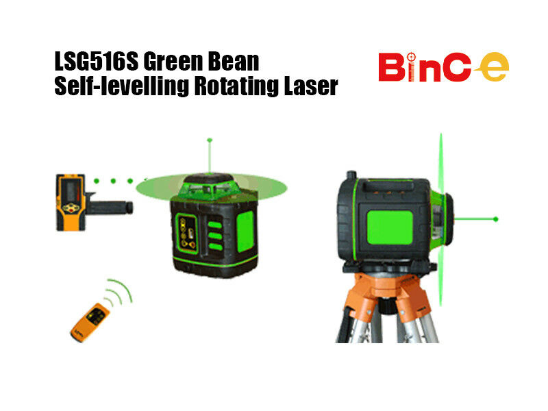 Green Beam Rotary Laser Level Self Leveling Rotating w Receiver & Tripod & Staff