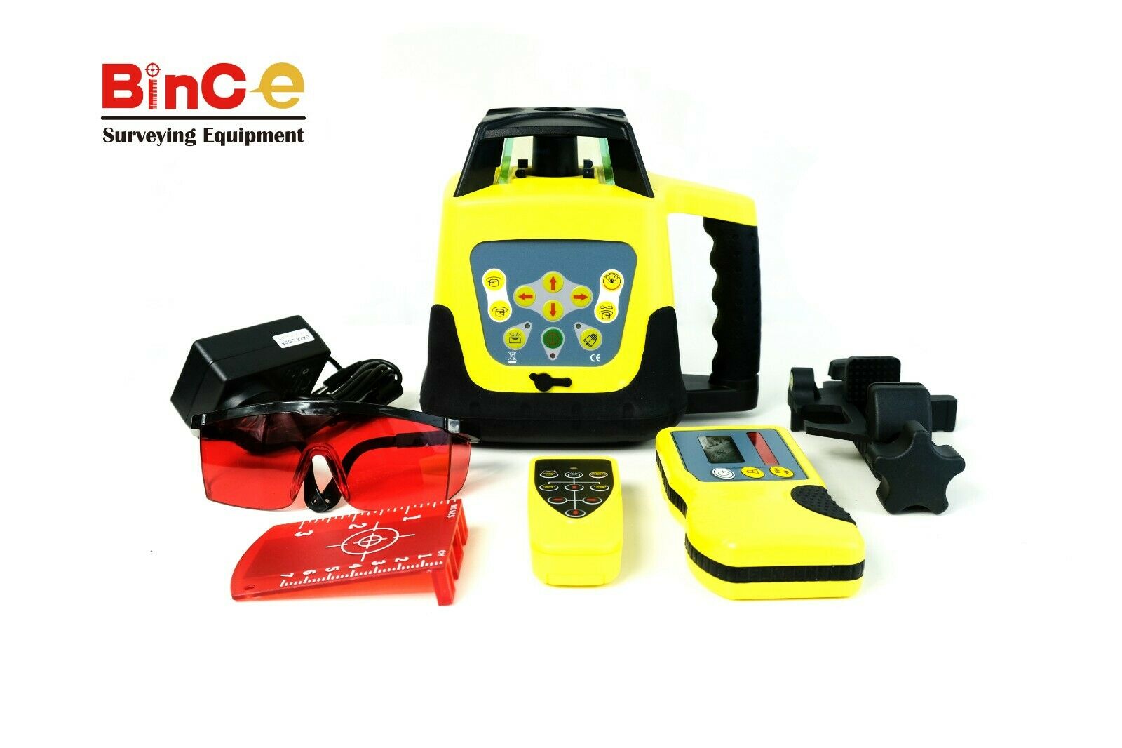 500M Electronic Leveling Red Rotating Rotary Laser Level w Controller & Detecter