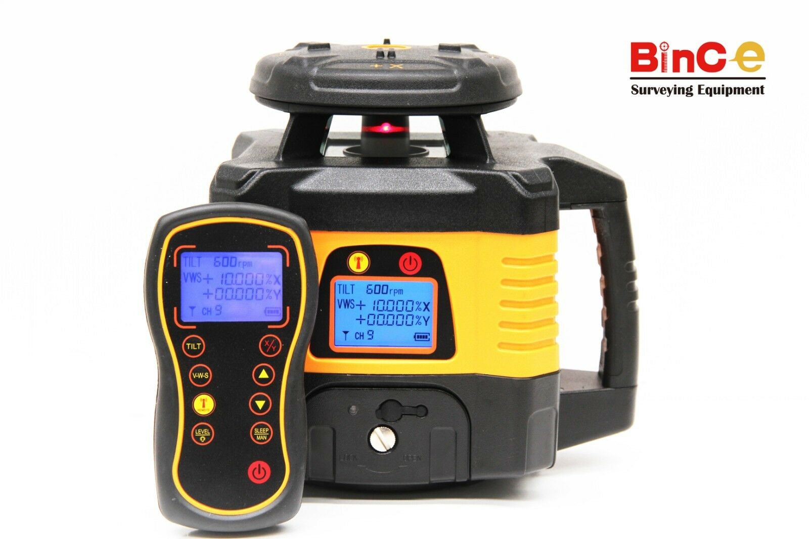 LCD R/C Electronic Dual Axis Grade Rotary Rotating Laser Level Set /Tripod Staff