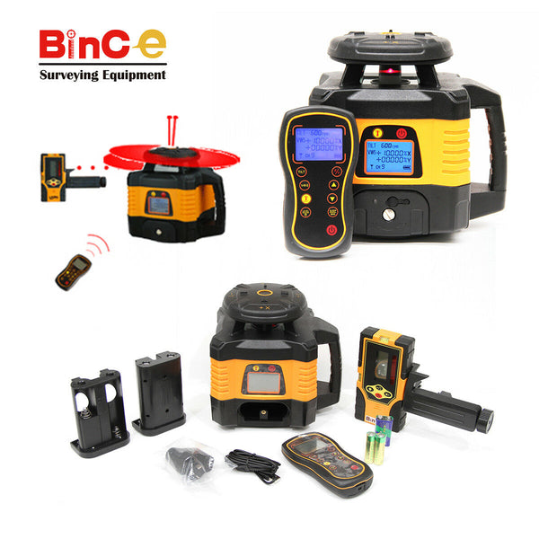 Rotary Laser Level Dual Axis Grade Two-Way LCD Remote Self Leveling Rotating Kit