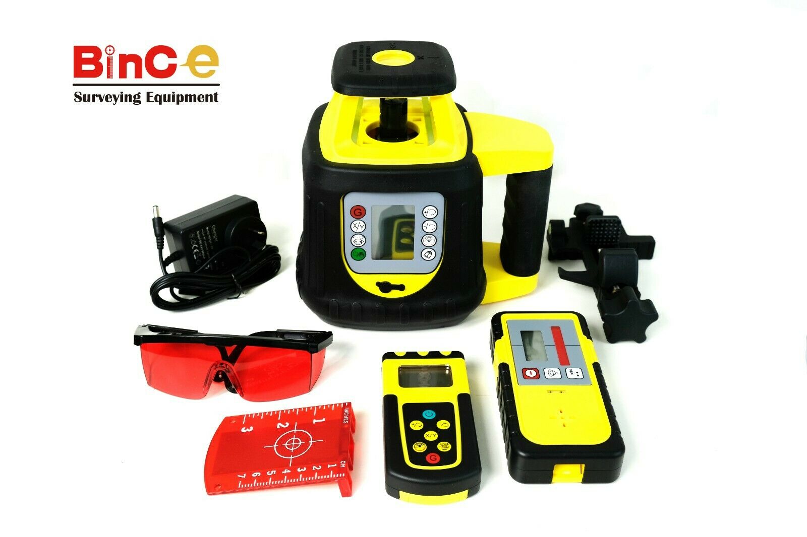 Electronic Leveling Red Rotating Rotary Laser Level w LCD Controller & Detecter