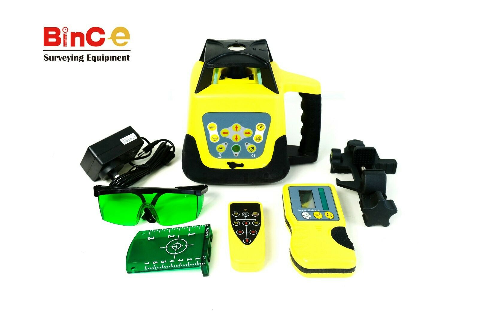 500M Electronic Leveling Green Rotating Rotary Laser Level w Control & Detecter