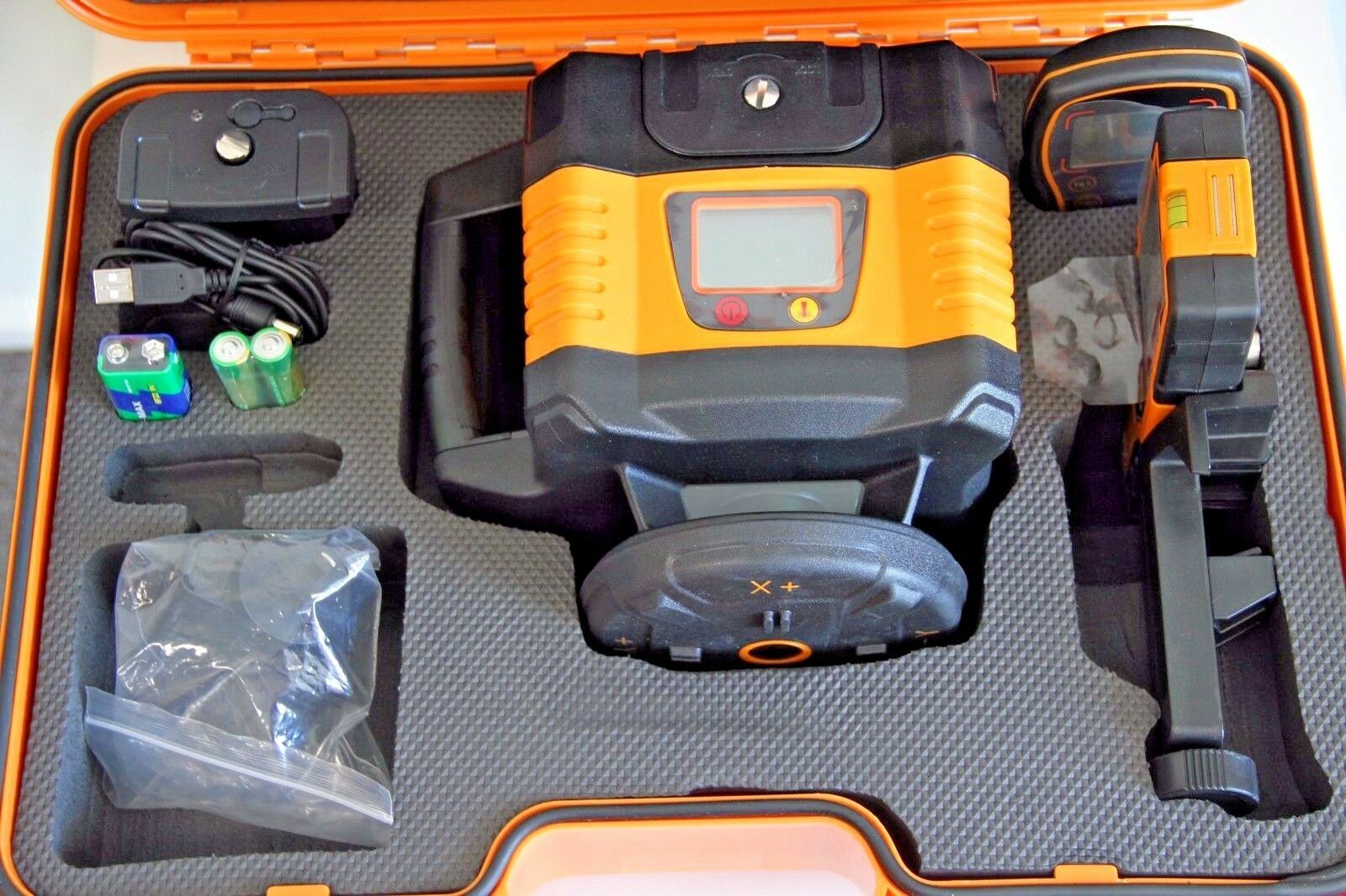 Rotary Laser Level Dual Axis Grade Two-Way LCD Remote Self Leveling Rotating Kit