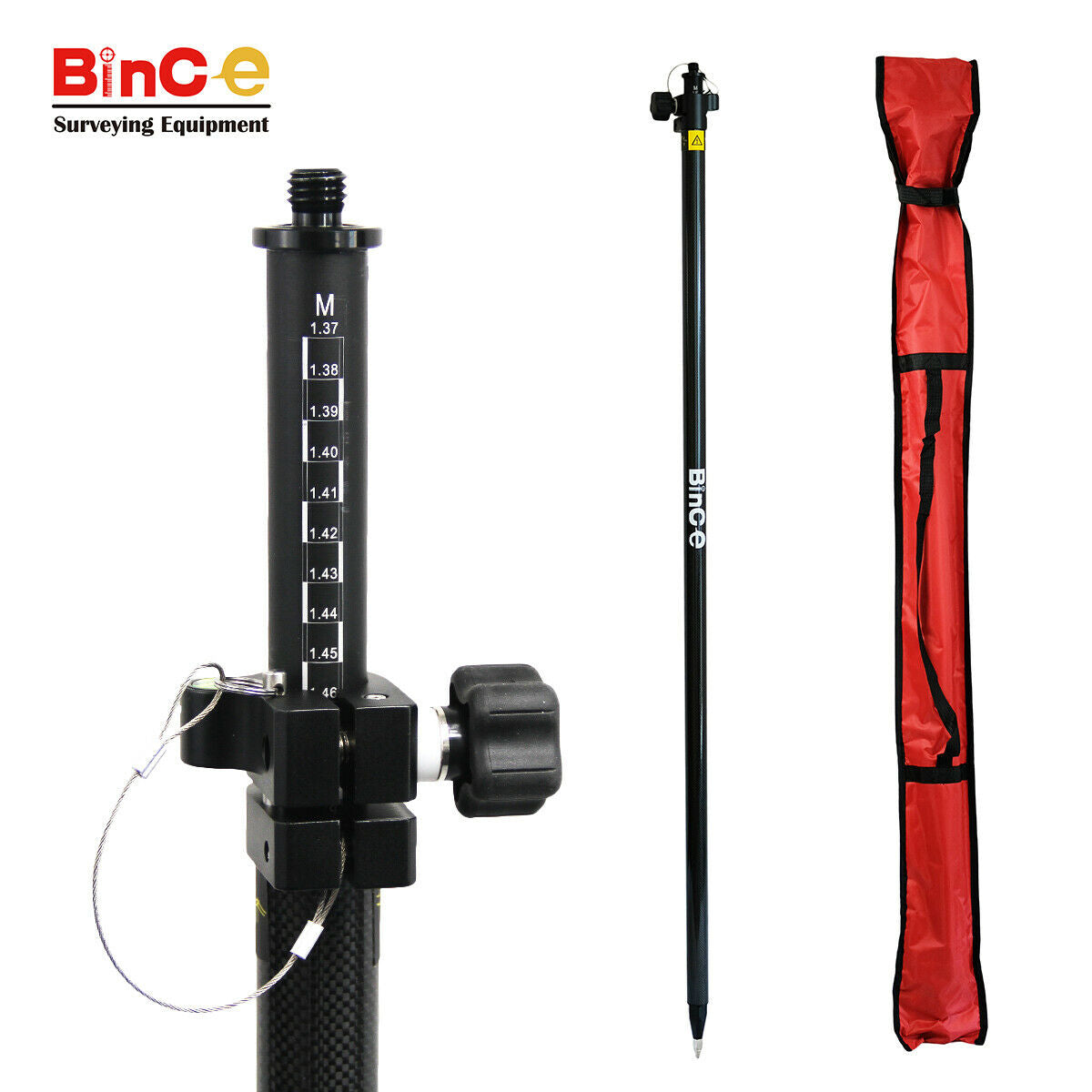 Carbon Fibre Pole 2.5M w Bipod, Surveying, GNSS, GPS RTK, Total Station, Prism