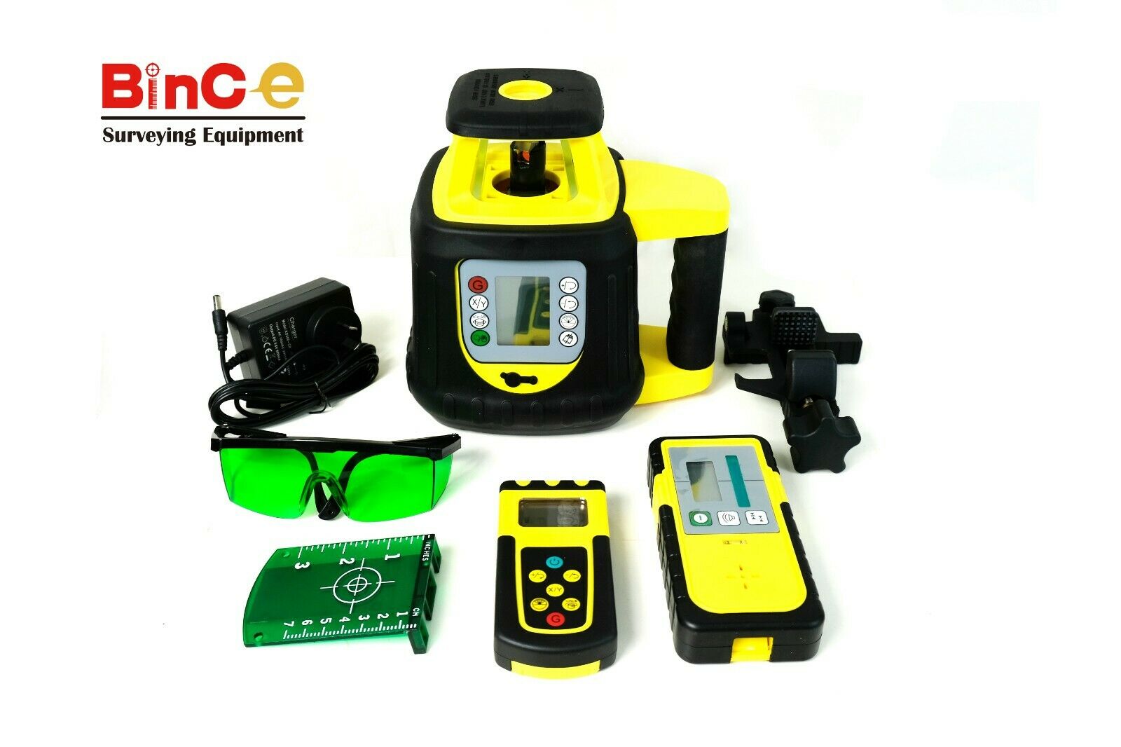 Electronic Leveling Green Rotating Rotary Laser Level w LCD Control & Detecter