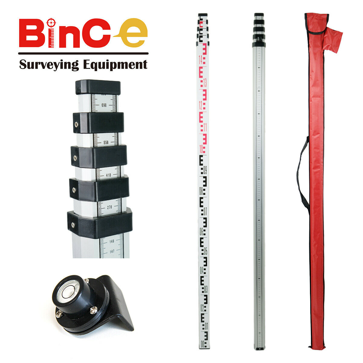 Aluminium Staff 7m Metric Grade Leveling Rod Rotary Laser Automatic Du ...