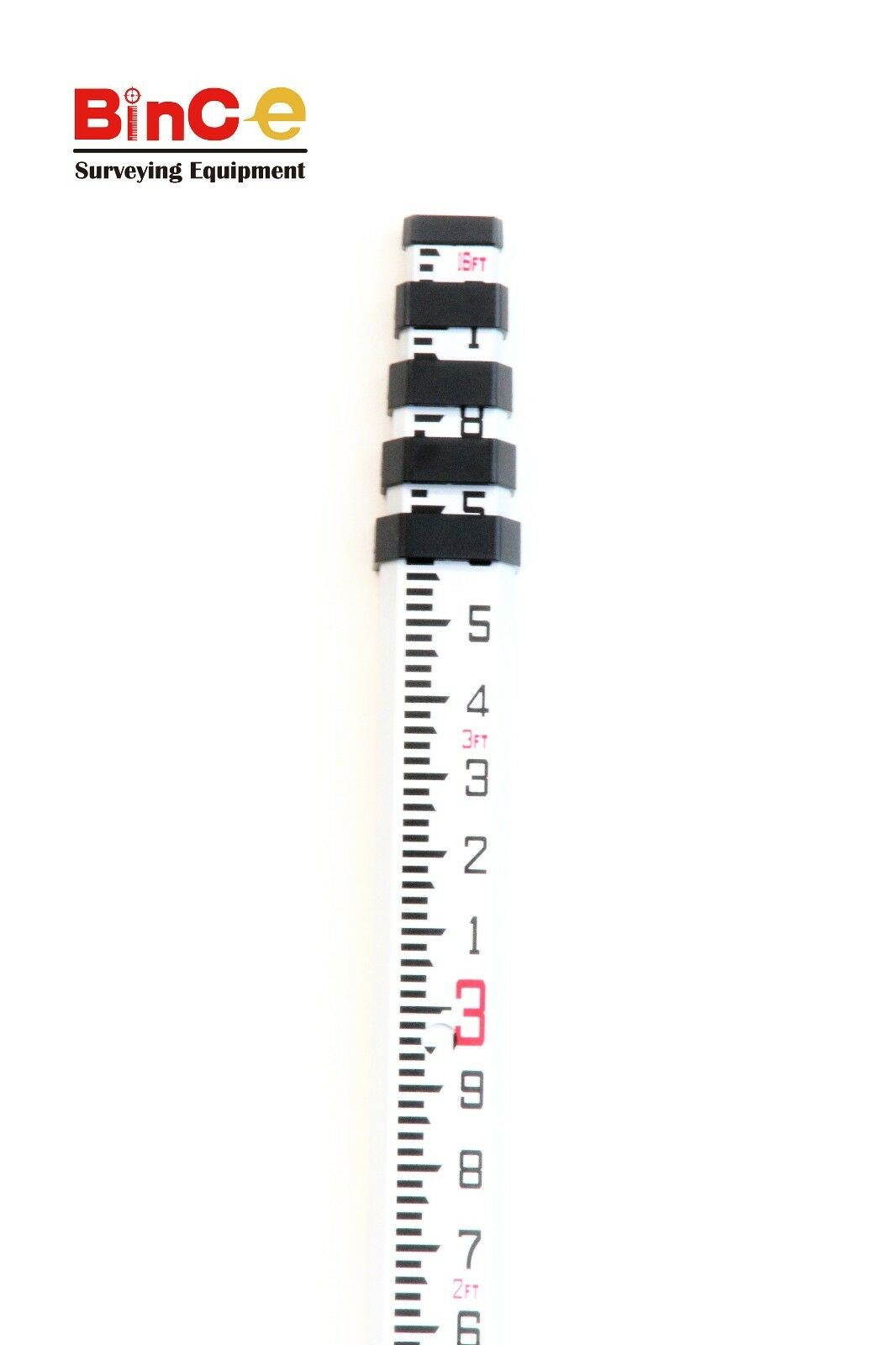 Graduating Level Rod Aluminium Staff 16ft Imperial Grade Leveling Rod for Rotary Laser Dump ...