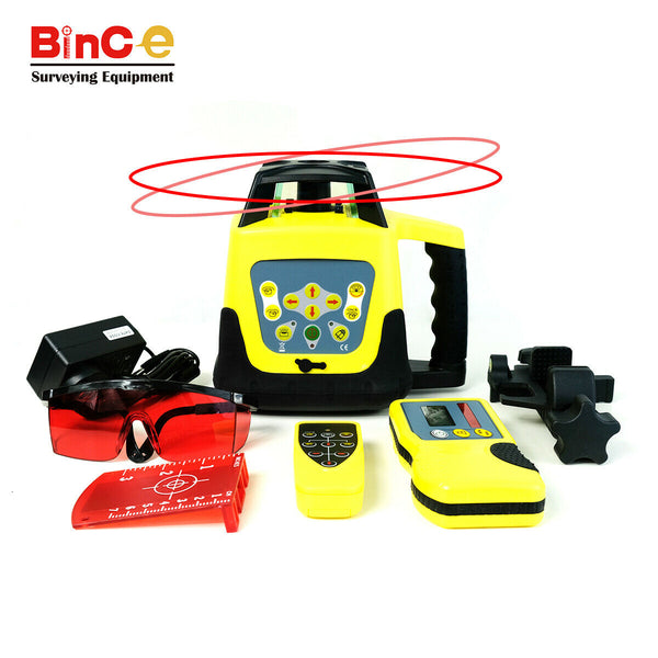 500M Electronic Leveling Red Rotating Rotary Laser Level w Controller & Detecter