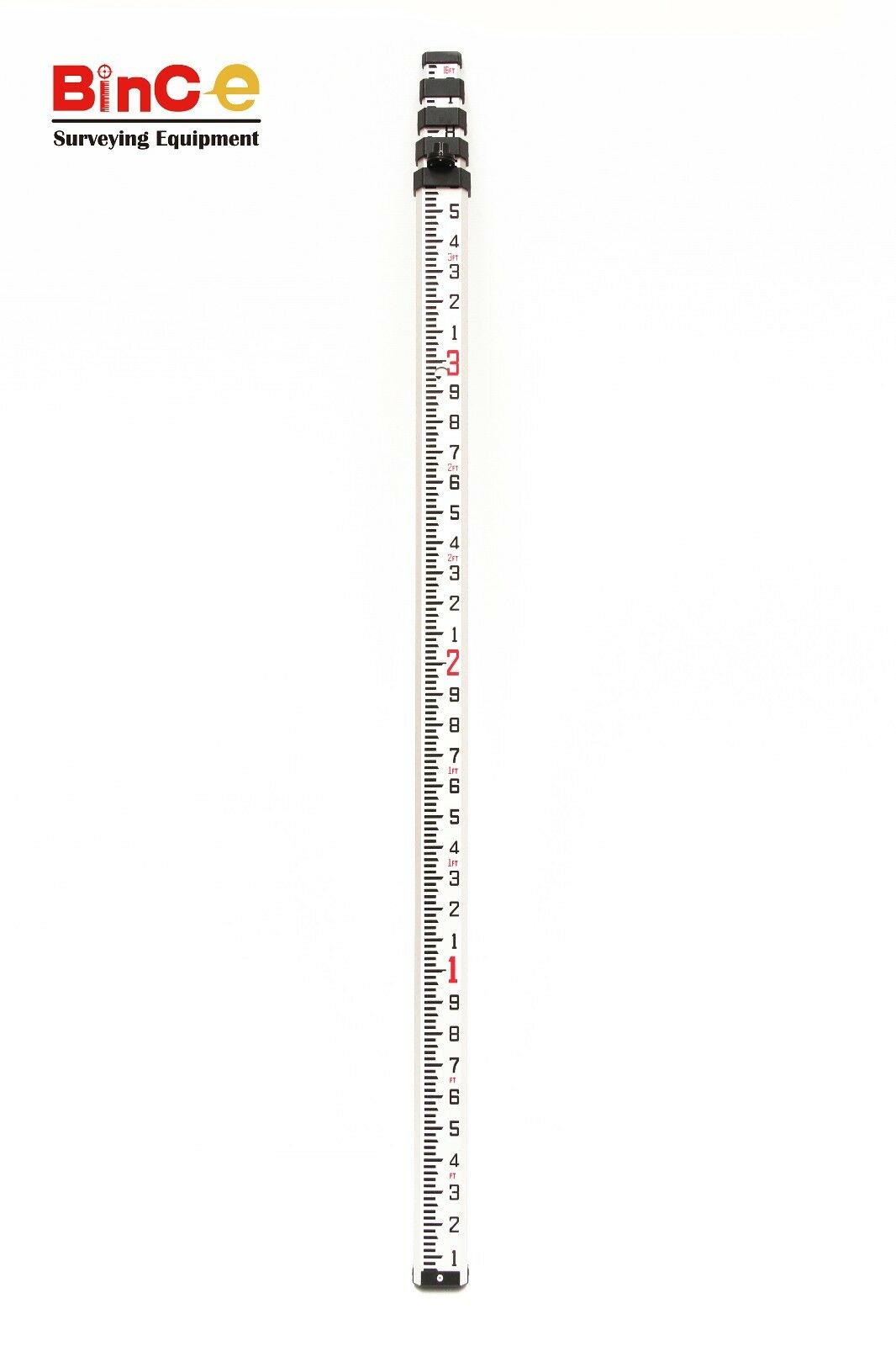 Aluminium Staff 16ft Imperial Grade Leveling Rod for Rotary Laser Dumpy Level