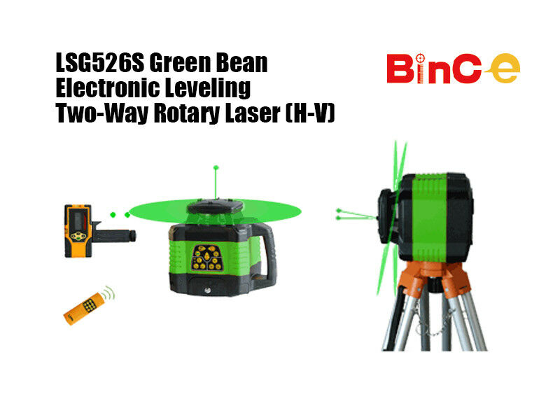 Green Beam Rotating Rotary Laser Level Dual Axis Grade Leveling &Tripod &Staff