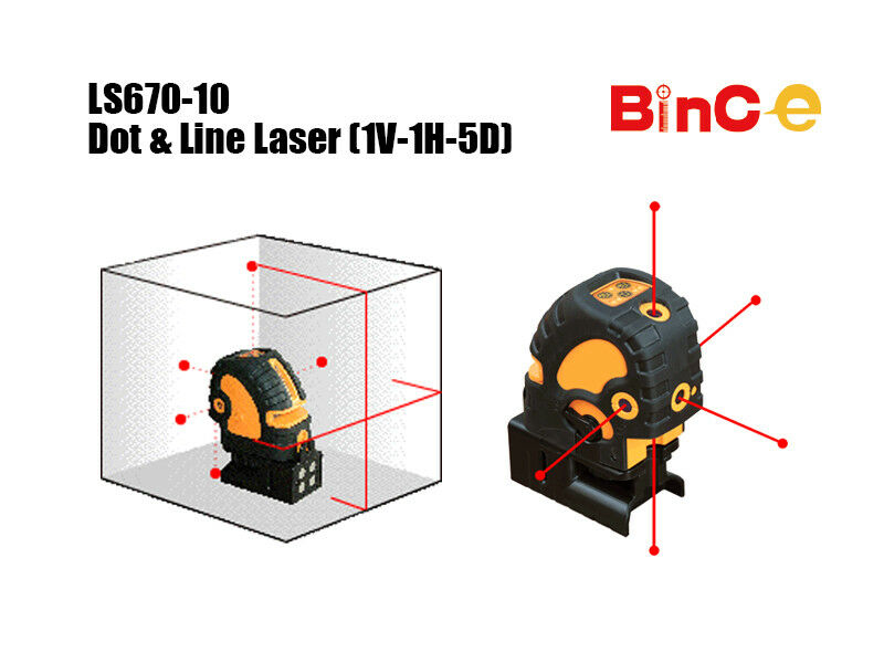 5 Dot & Cross Line Rotary Laser Level Self Leveling Magnetic w Tilt Mode 1V1H5D