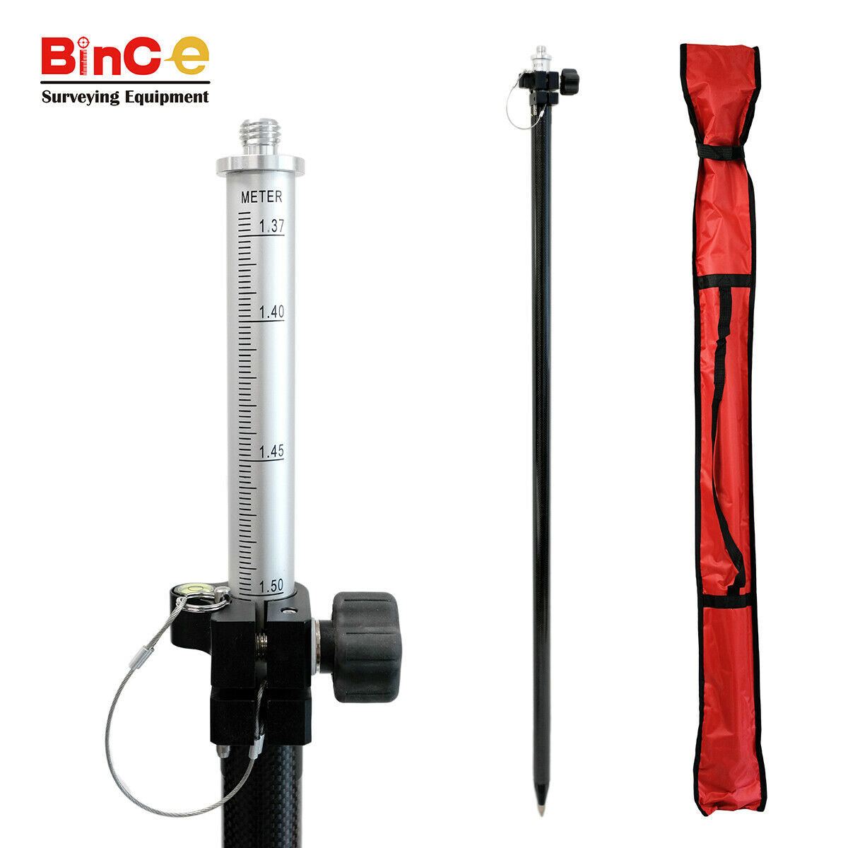 Carbon Fibre Pole 2.5M Metric for GNSS, GPS RTK Surveying, Total Station Prism